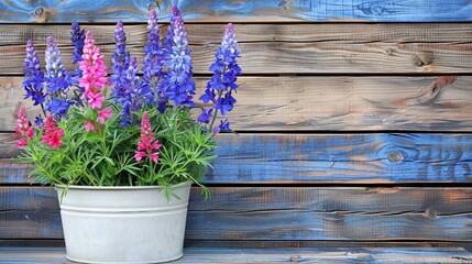 Delicate spring blossoms in a white vase on rustic wooden surface   ai generated image
