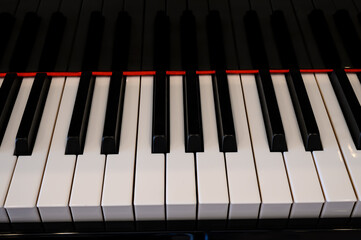 piano keys close up