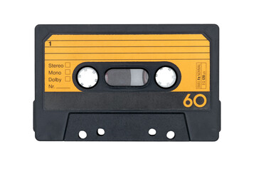 Vintage compact audio cassette isolated