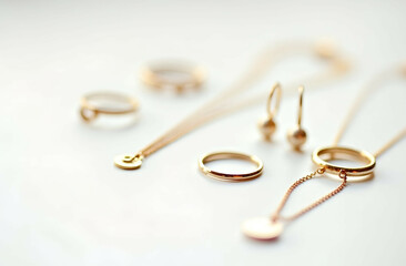 Jewelry Out of Focus on White Background (AI-generated)