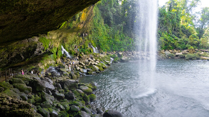 Waterfall of Misol Ha in Chiapas state of Mexico.  