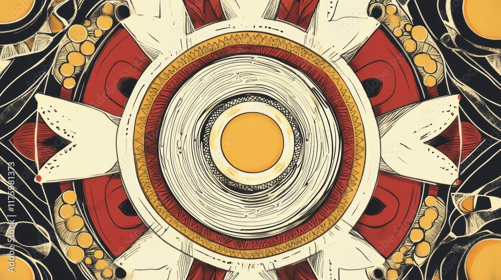 Leinwandbilder colorful hand drawn doodle featuring circular patterns and vibrant designs radiating from the center