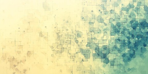 Obraz premium Abstract geometric pattern in muted greens and yellows