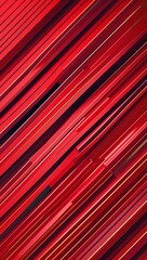 Red diagonal lines arranged in varying widths for an asymmetrical look on a red pattern background