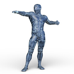 男性サイボーグ　3DCGレンダリング