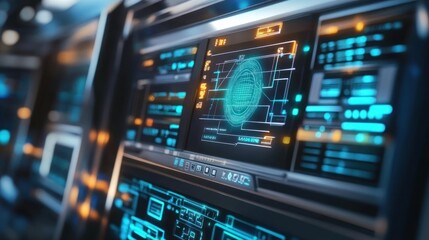 Obraz premium Futuristic digital interface display.