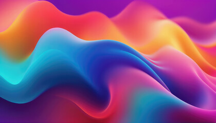 Obraz premium Colorful waves of abstract art creating a vibrant, fluid motion with hues of blue, pink, orange, and purple