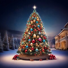 christmas tree in the snow