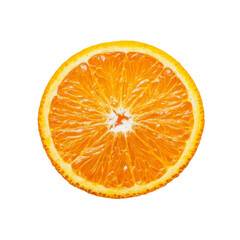 Freshly cut orange half on a clean transparent background showcasing its vibrant color and juicy texture, orange on transparent background