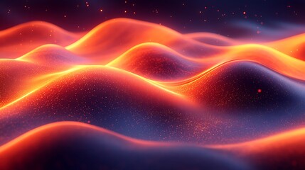Obraz premium Glowing Orange Waves Abstract Background Design