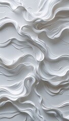 Fototapeta premium Loose expressive white brushstrokes forming fluid patterns across the page for an artistic flowing effect in white illustration background