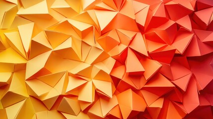 Obraz premium Abstract orange yellow paper triangles.