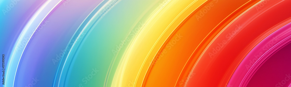 Aufkleber Colorful abstract background with flowing rainbow lines creating dynamic composition