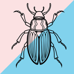 beetle line art ,ladybugs outline drawing,vector art and illustrations art