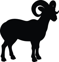 Sheep silhouette with white background. Black and white Sheep silhouette Vector coloring page. 