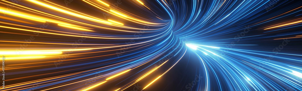 Aufkleber Abstract light trails speeding through time and space, creating a dazzling vortex