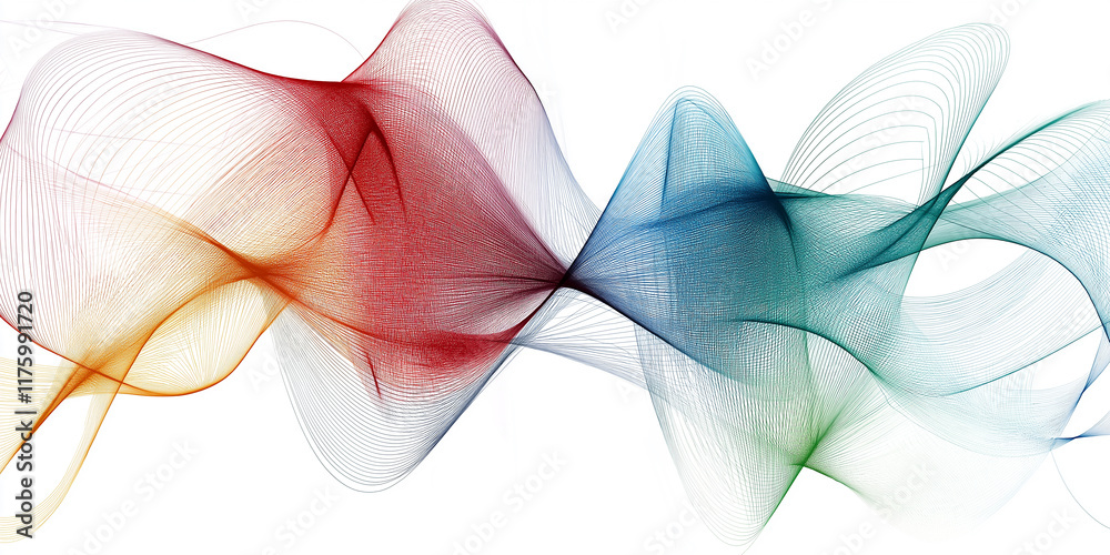 Aufkleber colorful abstract lines flowing smoothly in wave pattern