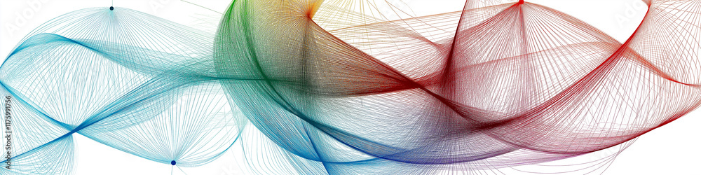 Poster Colorful abstract lines flowing and creating dynamic patterns