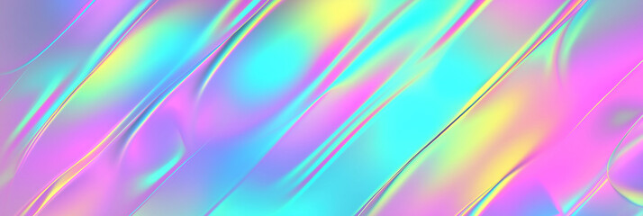 Obraz premium Iridescent holographic colorful abstract background flowing texture