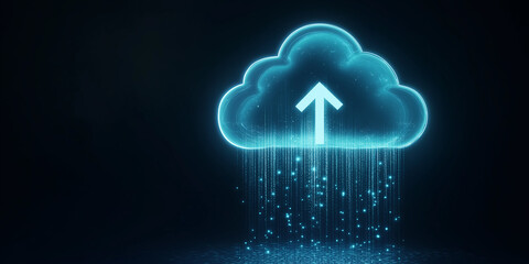 Cloud computing uploading data stream to digital network storage