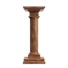 Wooden Pillar on Transparent Background