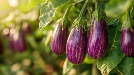 Close-up of eggplants growing on a plant