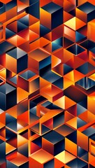 Modern cube pattern background in orange pattern background