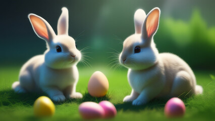 Obraz premium Bunnies at Easter 11