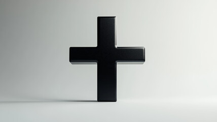 Obraz premium Black cross symbol on a light background.