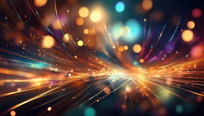 Obraz premium Dazzling Abstract Light Trails with Colorful Bokeh Effects