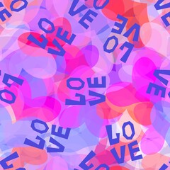 Valentine hearts seamless 14 February love pattern for wrapping paper