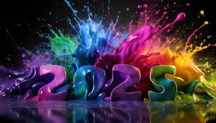 Vibrant Color Explosion Celebrating the Year 2025