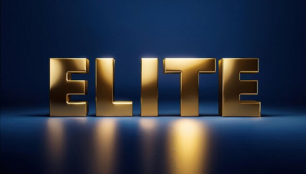 Elite Gold Typography on Blue Background