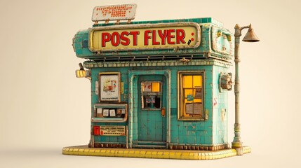 Cute 3D rendered illustration of a small house, suitable for website or app design