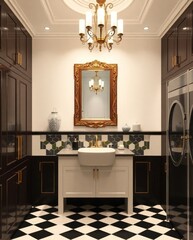 Fototapeta premium laundry room interior design. interior design Luxury living room.