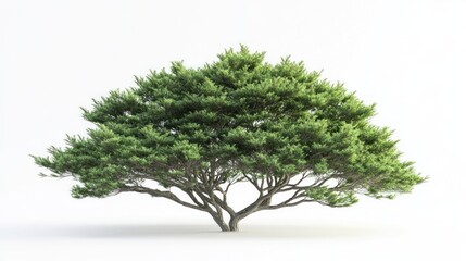 Fototapeta premium Lush green tree isolated on white background.