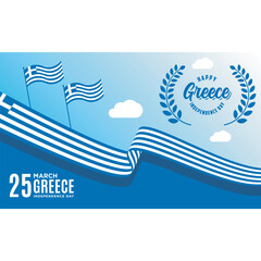 Greece Independence Day background simple minimalist Vector Illustration
