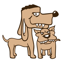 2 Bad Dogs Dangerous Team Two Friends Bro Crew Fun Design Lover Art Vector Illustration Card T-Shirt Poster Sticker Graphic Print Decorative Drawing Isolated Logo Decoration Symbol Creative Cool Style