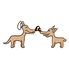 2 Dogs Big Nose Greet Team Two Friends Crew Funny Design Lover Art Vector Illustration Card T-Shirt Poster Sticker Graphic Print Decorative Drawing Isolated Logo Decoration Symbol Creative Cool Style
