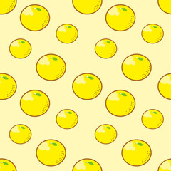 Fototapeta premium Background with lemons. Juicy yellow lemons. Vector lemons. Fresh fruit. Citrus. Textile sample. Sliced lemon. Seamless pattern with lemons.