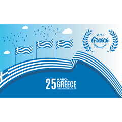 Greece Independence Day background simple minimalist Vector Illustration