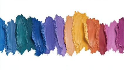 Naklejka premium 色とりどりのアクリル絵具が並ぶアート作品の表現