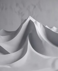 Geometric wave shape on a soft gray background,  underwater scene,  stylized ocean pattern