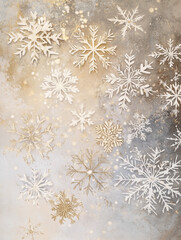 Snowflakes on a sparkling winter background