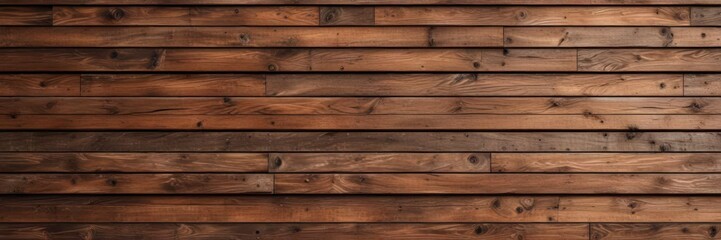 Fototapeta premium Distressed brown wood wall featuring a seamless pattern of wooden planks and knots , wood plank, cozy cabin