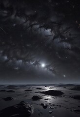 Shiny starfield in outer space against a black night sky ,  cosmos,  starry