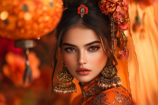 A kurta with bold Kalamkari prints, styled with a matching dupatta and statement earrings