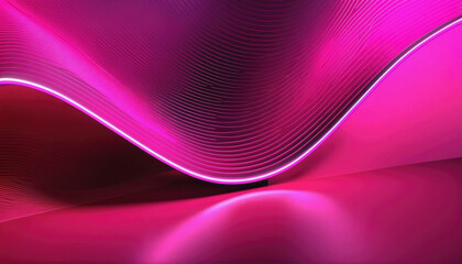 Fototapeta premium Abstract wave pattern with vivid pink hues and smooth curves creating a modern aesthetic in a digital art composition
