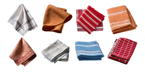 Colorful Textiles on Transparent Background