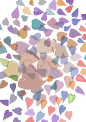 Images of sweet tones with heart symbols arranged in alternation to be used as a background image.